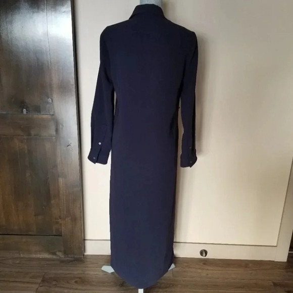 Theory Cady Midi Shirt Dress Navy M - Picture 7 of 11